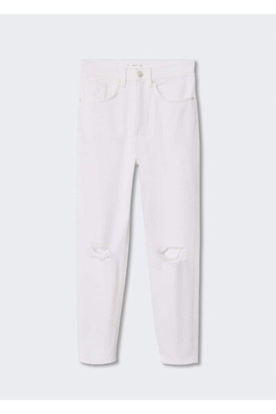 Ripped Detailed Straight Cut Jeans - MANGO TEEN (1)