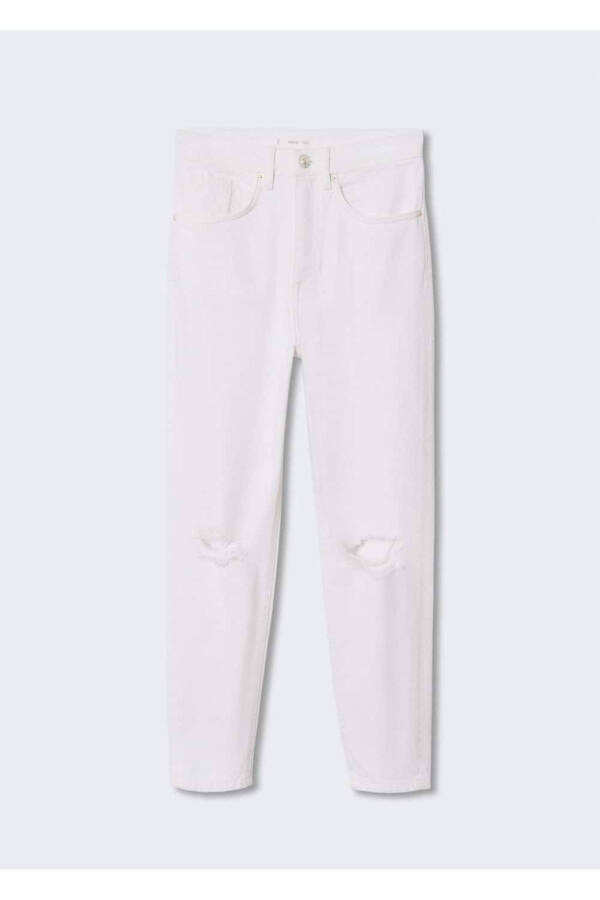 Ripped Detailed Straight Cut Jeans - 2