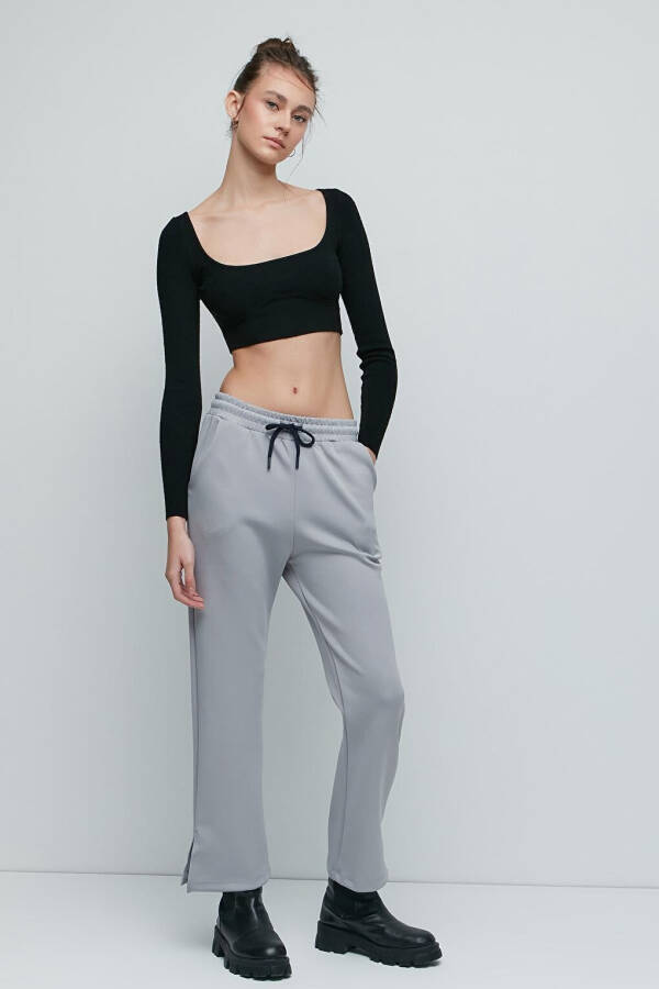 Ripped Spanish Leg Tracksuit Bottoms 843 Grey - 9