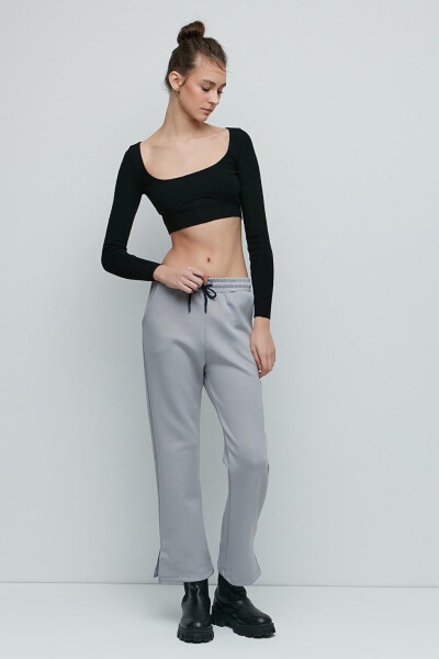 Ripped Spanish Leg Tracksuit Bottoms 843 Grey - 10