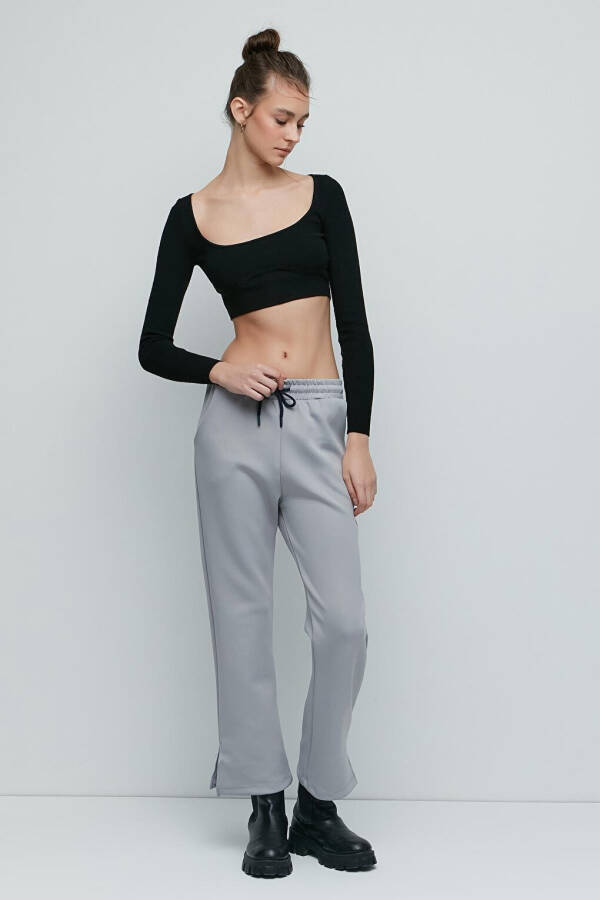 Ripped Spanish Leg Tracksuit Bottoms 843 Grey - 10