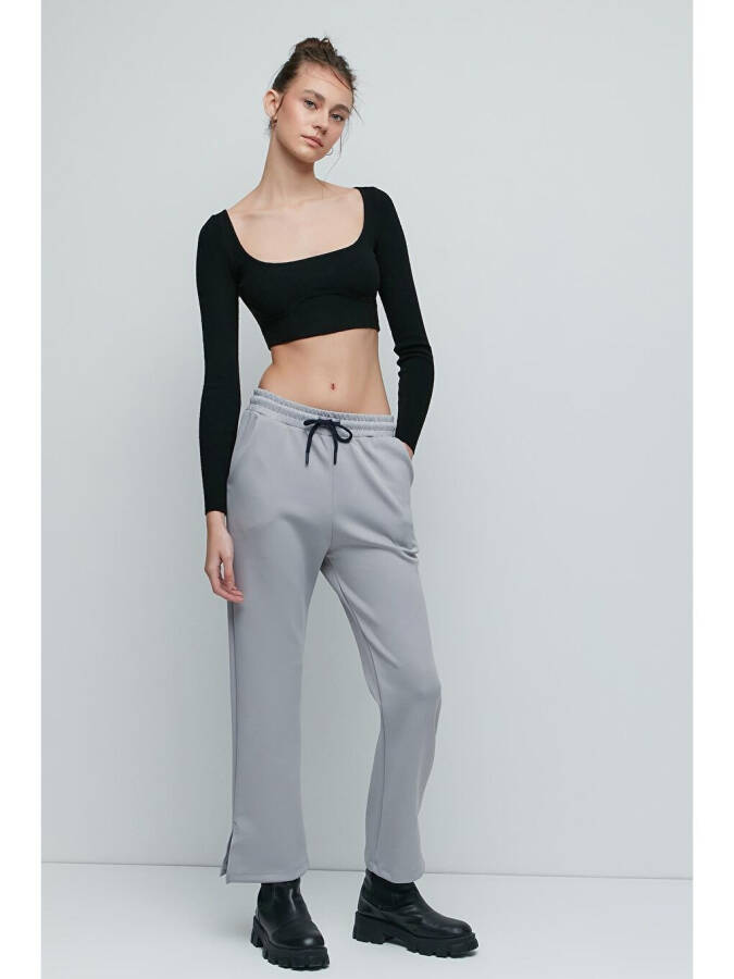 Ripped Spanish Leg Tracksuit Bottoms 843 Grey - 5