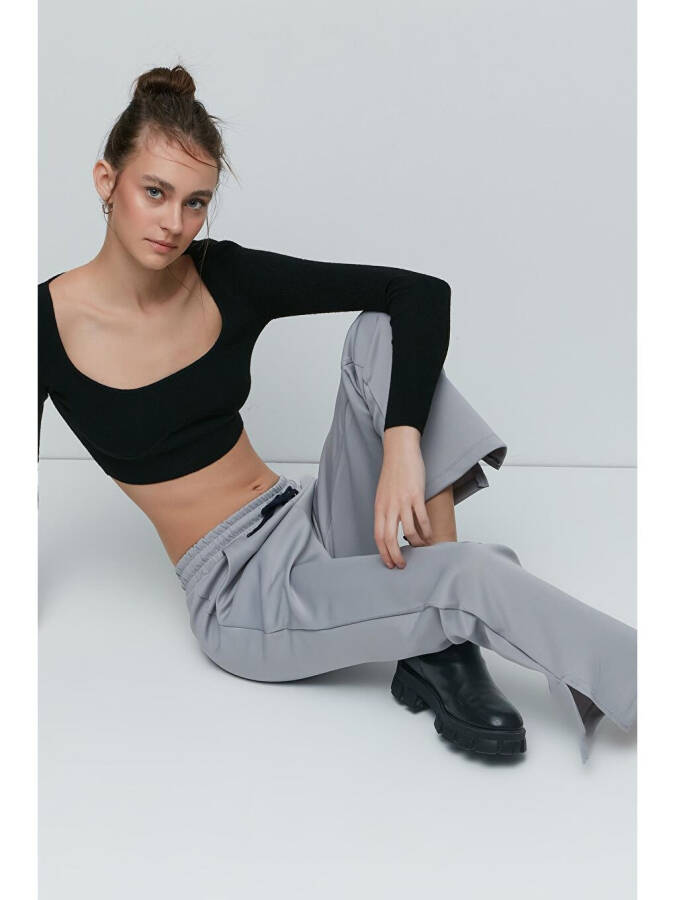 Ripped Spanish Leg Tracksuit Bottoms 843 Grey - 7