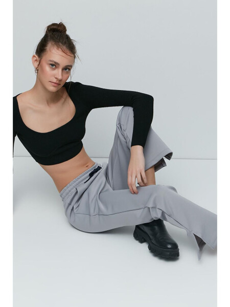 Ripped Spanish Leg Tracksuit Bottoms 843 Grey - 3