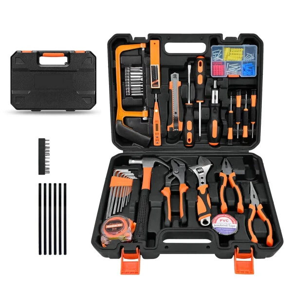 Rirool Household Hand Tool Set, 148 Piece Basic Hand Tool Kit with Durable Toolbox for Men Women, Complete Tool Set for Home Repairing and DIY Projects - RIROOL