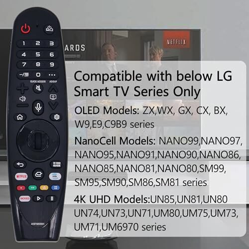 Riry Yangi Universal LG Masofaviy pulti LG Smart TV Magic Remote Ovozli va Ko'rsatgich funktsiyasi bilan Universal LG Masofaviy pulti LG UHD OLED QNED NanoCell 4K 8K Modellar uchun Netflix va Prime Video Tez tugmalari, Google/Alexa - 4