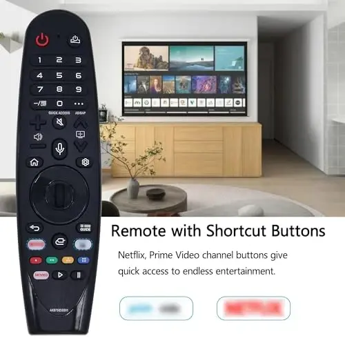 Riry New Universal LG Smart TV Magic Remote with Voice and Pointer Function Universal LG Remote for UHD OLED QNED NanoCell 4K 8K Models Netflix and prim Vide Hot Keys,Google/Alexa - 5