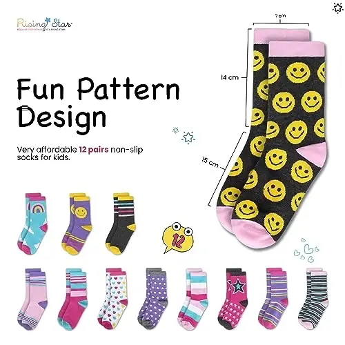 Rising Star Baby Sock, Toddler Sock, Kids Socks Multipacks for Boys and Girls - 3