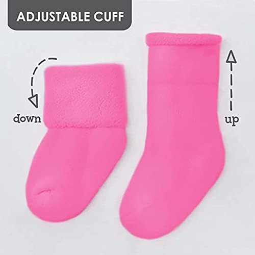 Rising Star Baby Socks for Boys & Baby Girl Infant Newborn Socks 0-6, 6-12 months - Thick Cotton Terry Cuff Socks - 47