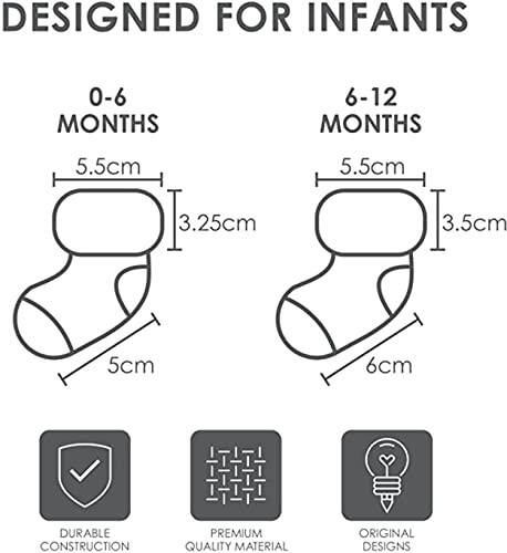 Rising Star Baby Socks for Boys & Baby Girl Infant Newborn Socks 0-6, 6-12 months - Thick Cotton Terry Cuff Socks - 48