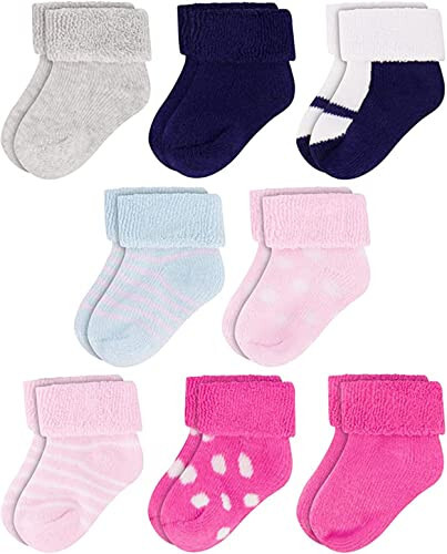 Rising Star Baby Socks for Boys & Baby Girl Infant Newborn Socks 0-6, 6-12 months - Thick Cotton Terry Cuff Socks - 36