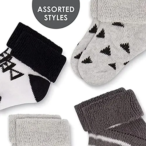 Rising Star Baby Socks for Boys & Girls - Newborn to 12 Months - Thick Cotton Terry Cuff Socks - 4
