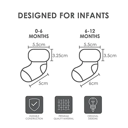 Rising Star Baby Socks for Boys & Girls - Newborn to 12 Months - Thick Cotton Terry Cuff Socks - 6