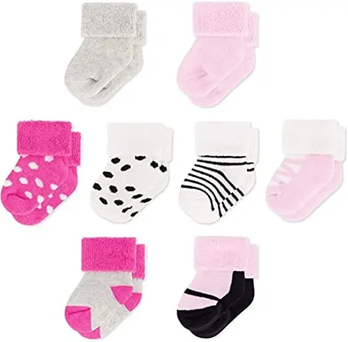 Rising Star Baby Socks for Boys & Girls - Newborn to 12 Months - Thick Cotton Terry Cuff Socks 