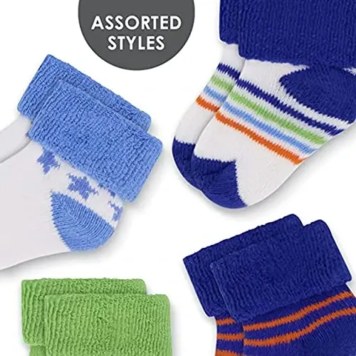 Rising Star Baby Socks for Boys & Girls - Newborn to 12 Months - Thick Cotton Terry Cuff Socks - 4