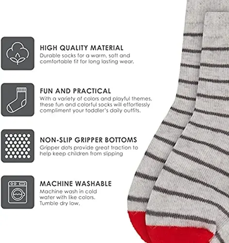 Rising Star Baby Sock, Toddler Sock, Kids Socks Multipacks for Boys and Girls - 4