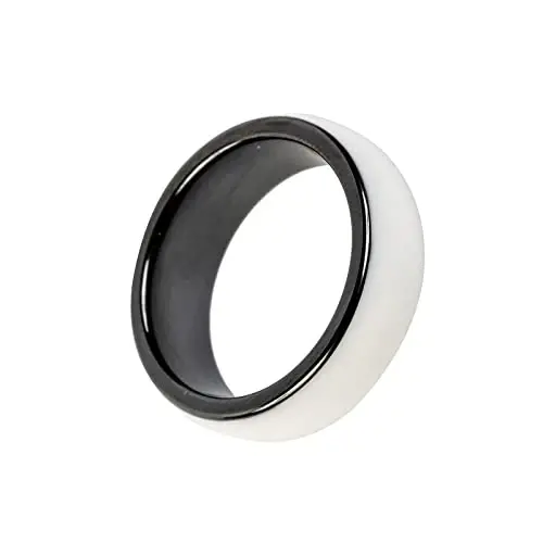 riversmerge NFC White Forum Type 2 215 496 Bytes Chip Universal for Mobile Phone Wearable Smart Ring Waterproof Ceramic NFC Ring for Men or Women(White-NFC 21mm) - 2