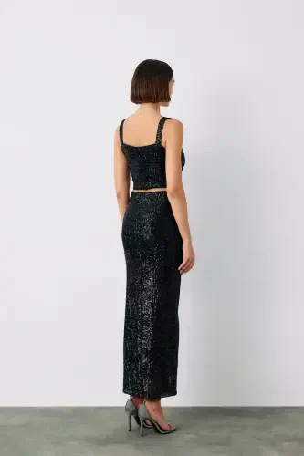 Rivozli Crop Bluzka - Qora - 6