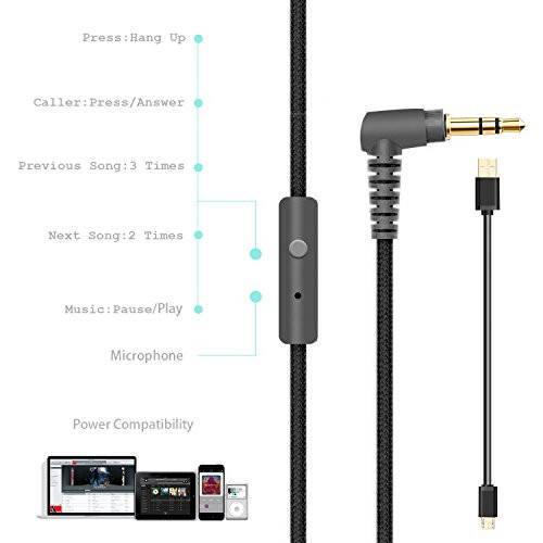 Riwbox Bluetooth Headphones, XBT-80 Folding Stereo Wireless Bluetooth Headphones Over Ear with Microphone and Volume Control, Wireless and Wired Headset for PC/Cell Phones/TV/iPad (Black Gold) - 6