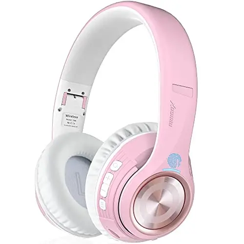 Riwbox TX8 Bluetooth quloqchinlar, quloq ustidagi quloqchinlar, HiFi Stereo, sensorli boshqaruv va mikrofon bilan, yumshoq quloqchinlar/katlanadigan/SD/TF, 40 soatlik ijro etish vaqti, sayohat/TV/musiqa/OFC/sport zal/o'yin uchun 