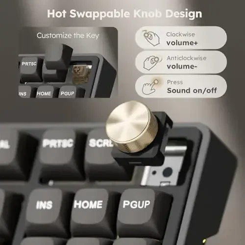 RK ROYAL KLUDGE R87 Pro simli mexanik klaviatura issiq almashtiriladigan tugmacha 75% kremli oʻyin klaviaturasi 88 tugmali TKL gasketli RGB fon yoritgichi QMK/VIA, MDA profili, chiziqli kremli kalit, qora - 2