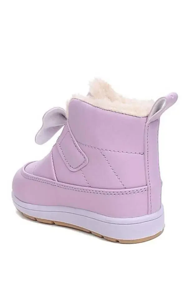 Rmd 341 Ribbon Band Detailed Furry Girl Baby Boots - 2