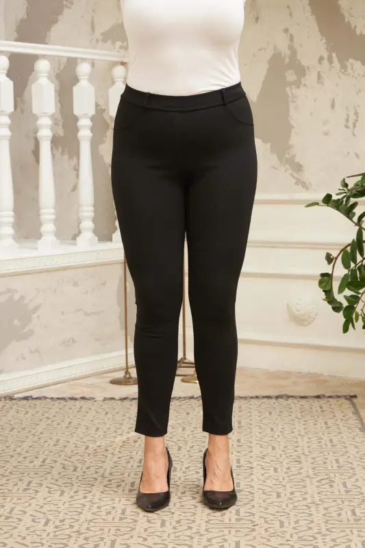 RMG Black Plus Size Steel Knitted Tights - 1