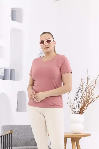 RMG Crew Neck Plus Size Rose Gold T-Shirt - 3