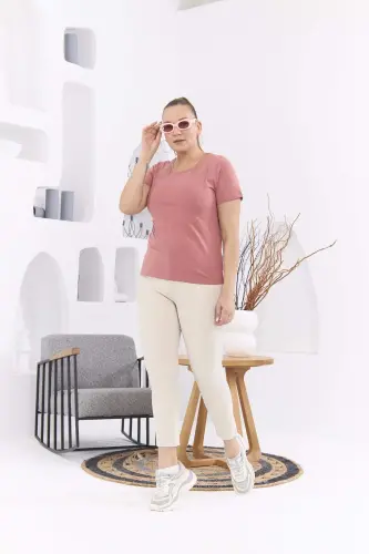 RMG Crew Neck Plus Size Rose Gold T-Shirt - 5