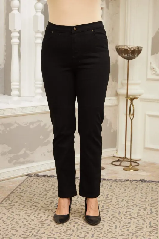 Rmg Elastic Waist Plus Size Black Jeans - 1