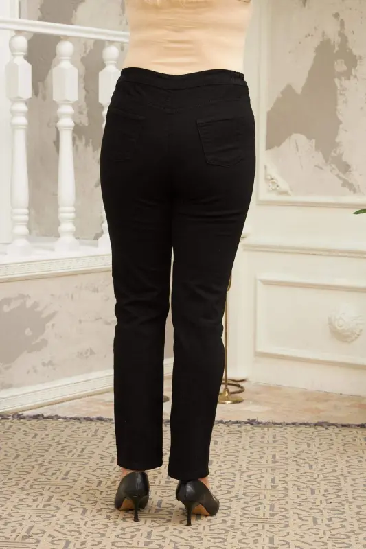 Rmg Elastic Waist Plus Size Black Jeans - 4