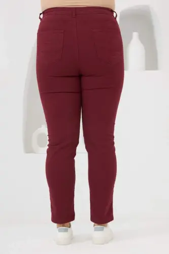 RMG Plus Size Burgundy Cotton Pants - 4