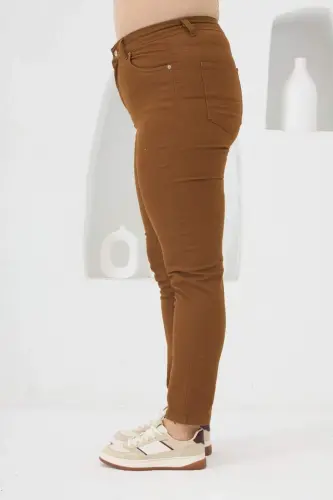 RMG Plus Size Camel Cotton Pants - 3