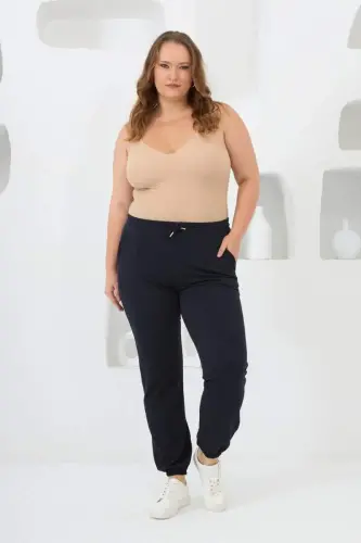 Rmg Plus Size Navy Sweatpants with Elastic Hem - 4