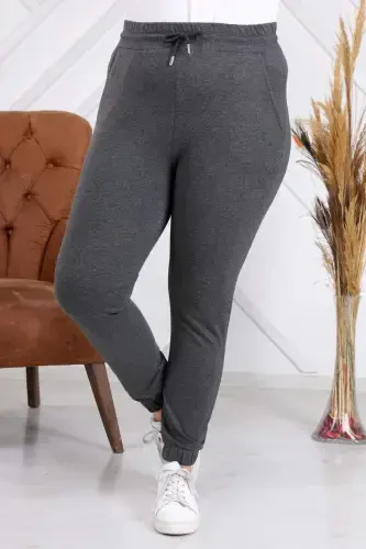 Rmg Plus Size Smoked Gray Sweatpants with Elastic Hem - 1