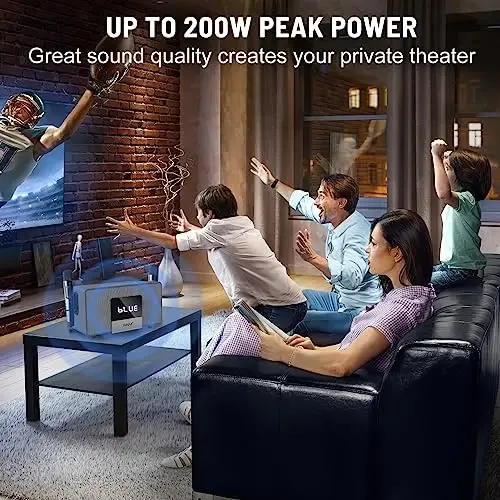 RModazone K222 Karaoke Machine, Connect to TV via Optical or Bluetooth, with Powerful Sound, Deep Bass, 2 UHF Wireless Mics & 5 Music Modes, Support AUX/USB/PC, Great for Music Lovers/Home Party/Meeting - 3