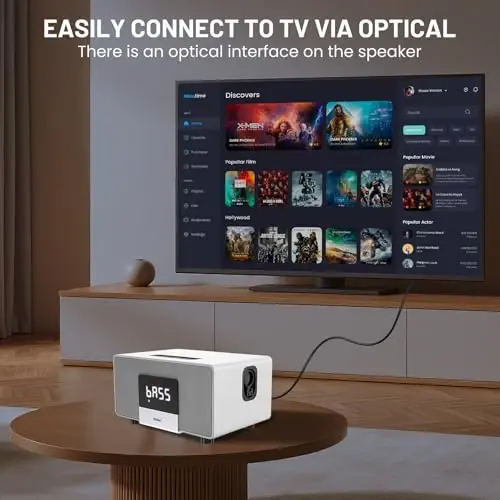 RModazone K222 Karaoke mashinasi, TVga optik yoki Bluetooth orqali ulang, kuchli ovoz, chuqur bas, 2 UHF simsiz mikrofon va 5 xil musiqa rejimi bilan, AUX/USB/PCni qo'llab-quvvatlaydi, uy partiyasi uchun yog'och karaoke karnayi - 5