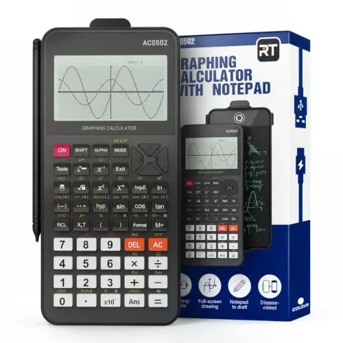 ROATEE Rechargeable Graphing Scientific Calculators with Detachable Notepad | Calculadora Cientifica High College Back to School Essentials Supplies Stuff for Students 3inch Large HD Display - 1