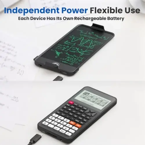 ROATEE Rechargeable Graphing Scientific Calculators with Detachable Notepad | Calculadora Cientifica High College Back to School Essentials Supplies Stuff for Students 3inch Large HD Display - 4