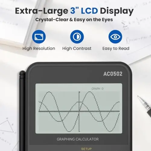 ROATEE Rechargeable Graphing Scientific Calculators with Detachable Notepad | Calculadora Cientifica High College Back to School Essentials Supplies Stuff for Students 3inch Large HD Display - 5