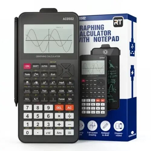 ROATEE Rechargeable Graphing Scientific Calculators with Detachable Notepad | Calculadora Cientifica High College Back to School Essentials Supplies Stuff for Students 3inch Large HD Display - ROATEE