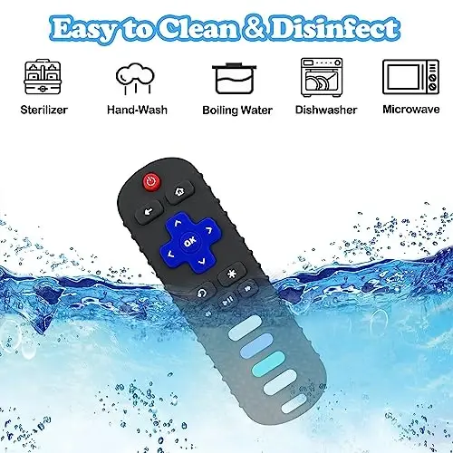 ROBBEAR Baby Teething Toys, Food Grade Silicone Remote Control Teether for Babies 3 6 12 18 Months, TV Remote Shaped Chewing Toys for Boys and Girls, Freezer BPA Free - 5