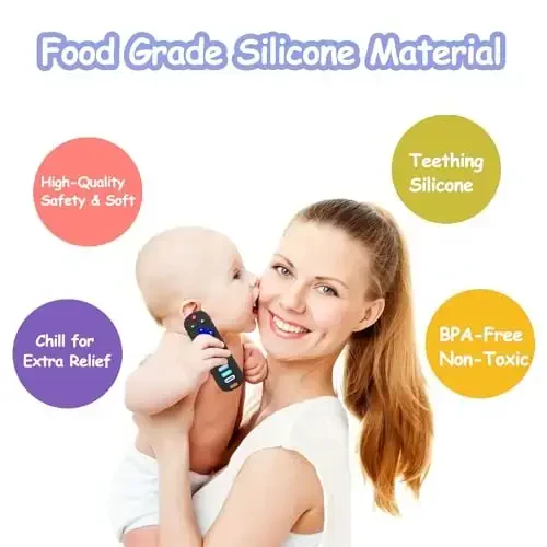 ROBBEAR Baby Teething Toys, Food Grade Silicone Teethers for Babies 3 6 12 18 Months, Fake TV Remote Control Shaped Teether Toys, Infant Chew Toys for Boys and Girls, Freezer BPA Free - 1