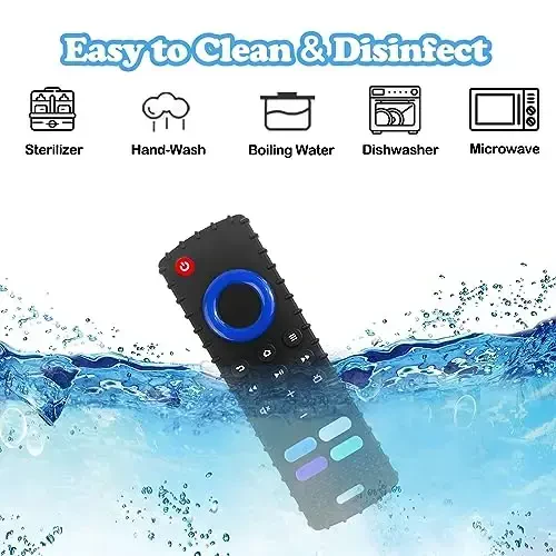 ROBBEAR Chaqaloq tishlash o'yinchoqlari, bolalar uchun oziq-ovqat silikon tishlagichi 3 6 12 18 oy, Fire TV Stick masofadan boshqarish shakli chaqaloqlar chaynov o'yinchoqlari, muzlatgich BPA Free (FTV Green) - 5