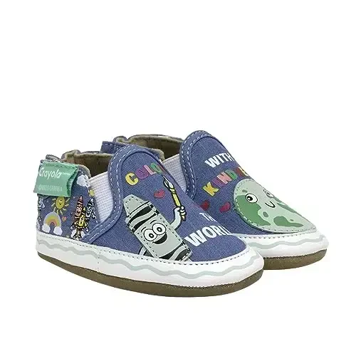 Robeez Baby Boys and Unisex Soft Soles Slip-Resistant Crib Shoes Slippers Moccasins for Infant and Toddler, 0-24 Months 