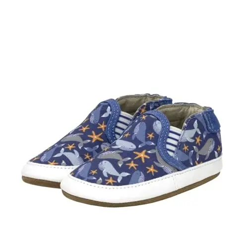Robeez Baby Boys and Unisex Soft Soles Slip-Resistant Crib Shoes Slippers Moccasins for Infant and Toddler, 0-24 Months - 1
