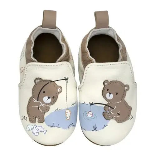 Robeez Baby Boys and Unisex Soft Soles Slip-Resistant Crib Shoes Slippers Moccasins for Infant and Toddler, 0-24 Months - 1