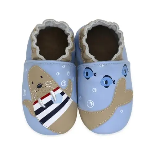 Robeez Baby Boys and Unisex Soft Soles Slip-Resistant Crib Shoes Slippers Moccasins for Infant and Toddler, 0-24 Months - 1