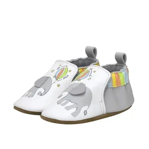 Robeez Baby Boys and Unisex Soft Soles Slip-Resistant Crib Shoes Slippers Moccasins for Infant and Toddler, 0-24 Months - 1