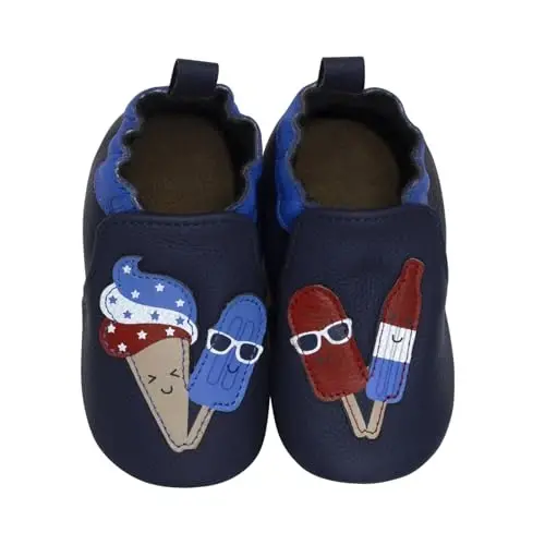 Robeez Baby Boys and Unisex Soft Soles Slip-Resistant Crib Shoes Slippers Moccasins for Infant and Toddler, 0-24 Months - 1
